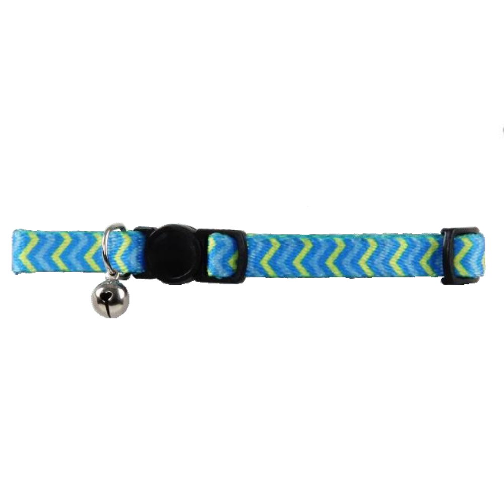 collar gato azul ondas