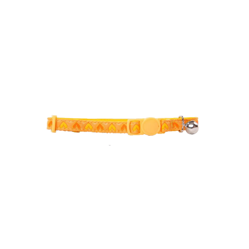 collar amarillo corazones
