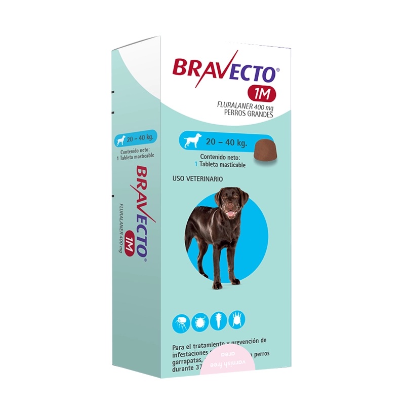 Bravecto_1M-20-A-40 BRAVECTO PERRO 1 MES 20-40KG - Imagen 1