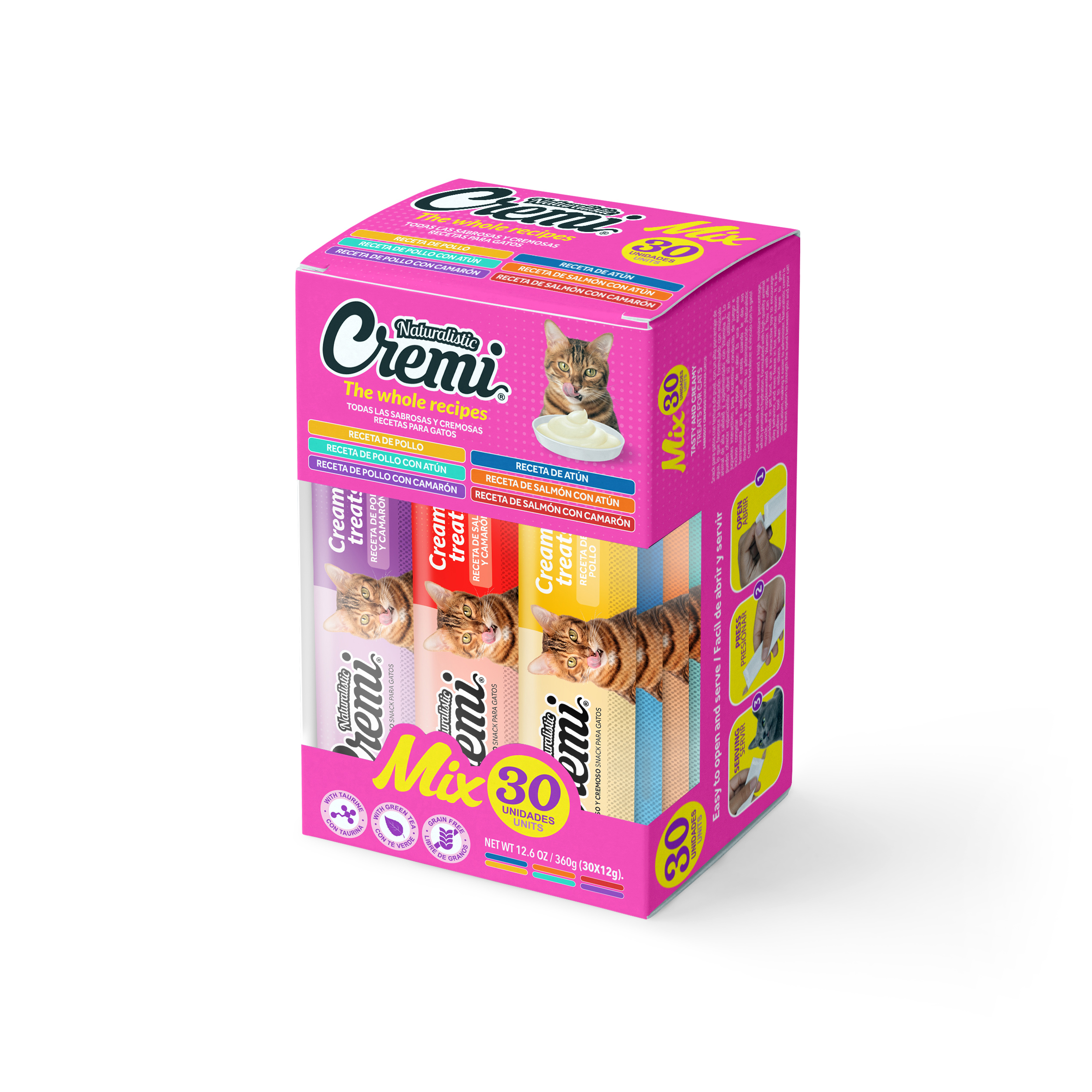 Cremi-30-unid-todos-los-sabores CREMI BOX 30 SACHET MIX POLLO PESCADO - Imagen 1