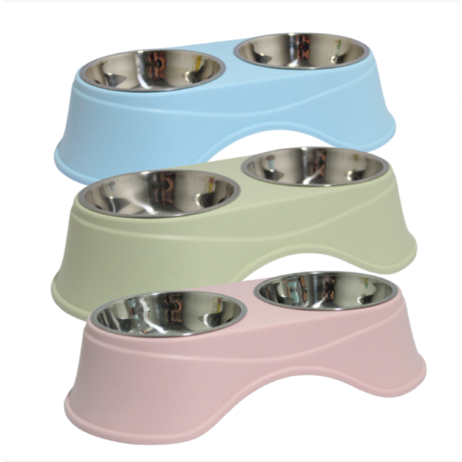 wonder_pet_plato_en_altura_acero PLATO DOBLE ACERO INOX. EN ALTURA - Imagen 1